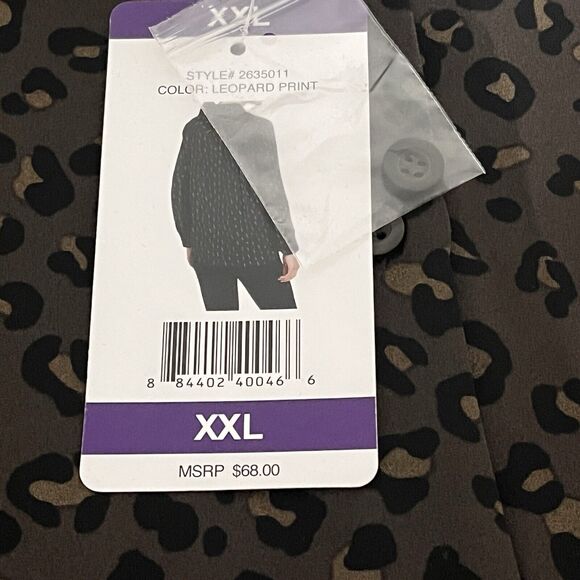 NWT Chelsea & Theadore Blouse Animal Print Femme Fatale Office Career Classy 2XL - Picture 4 of 10